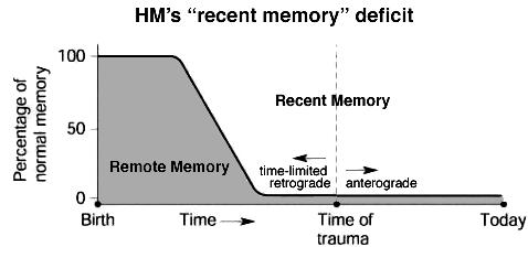 Remote versus Recent Memory: HM, Loss of Recent memory Deficit very specific for Long-Term Memory