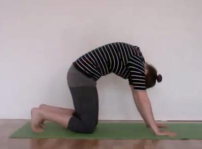 Child s pose stretches the hips and low back From all fours, bring the big toes together to touch and let the hips move back in the direction of the heels.