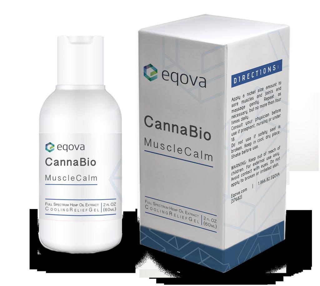 CannaBio MuscleCalm CANNABINOIDS + MENTHOL SOOTHING GEL Provides soothing comfort and a cooling sensation for sore muscles, joints or other areas of the body.