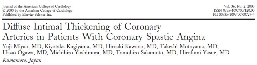 Coronary vasospasm is closely related to