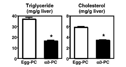 Salmon roe PC vs. egg PC on fatty liver Study in obese OLETF rats, 4 wk dietary treatment (Shirouchi et al.