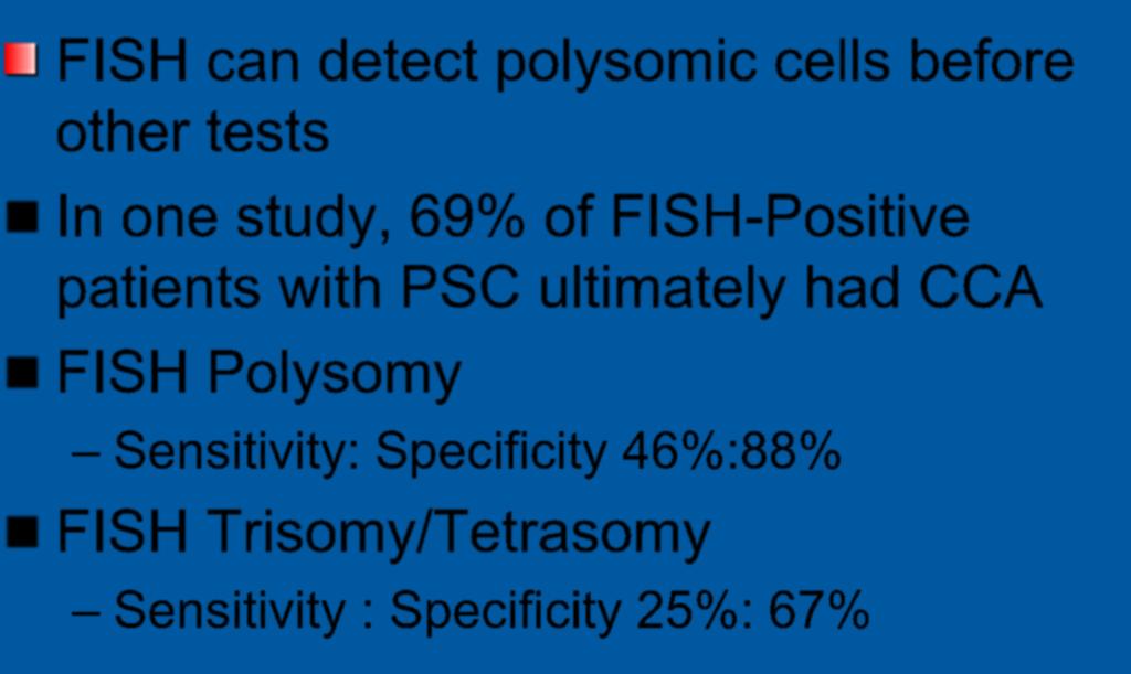 study, 69% of FISH-Positive patients with PSC ultimately had CCA FISH Polysomy