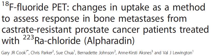 Ø Qualitative assessment of conventional bone scintigraphy with 99m Tc MDP is an insensitive method for monitoring the treatment response of bone metastases Ø F-fluoride positron emission tomography