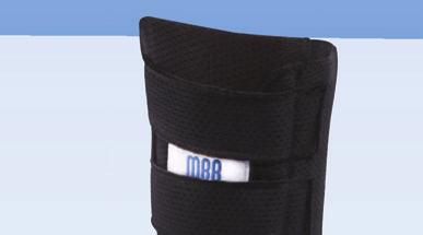 Place the MBB on top of a thin, flat cushioned layer or the spacer that often comes with diabetic shoes. Make sure the MBB is snug against the back of the shoe.