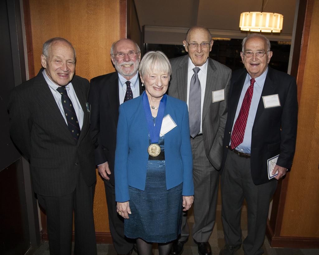 2013 Winner with Past Honorees From left to right: Samuel L. Katz,, D.Sc.; Myron M. Levine,, D.T.P.H; Anne A. Gershon, ; Maj. Gen. Philip K. Russell, (USA Ret.); Albert Z.