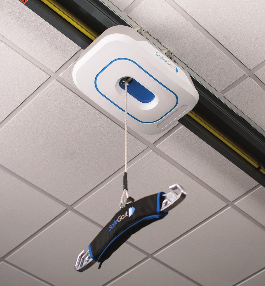 First of a Kind Ceiling-Mounted System The patent-pending SafeGait ACTIVE is the first and ONLY non-robotic rehabilitation system that uses Dynamic Fall Protection to allow patients to safely