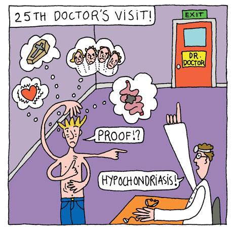 HYPOCHONDRIACAL DISORDER Characterized less by a focus on symptoms than by patients beliefs that they have a specific disease Prevalence of 4-6% in general medical clinic population Men and women are