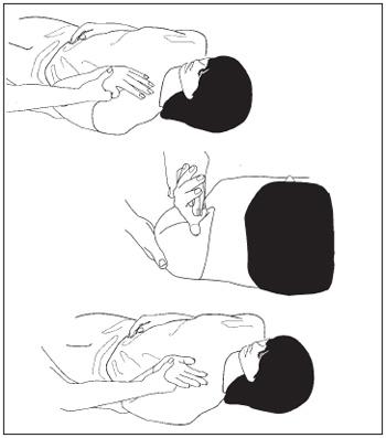 Stabilize the elbow and bend and straighten it in three positions: palm down, thumb down and palm up.
