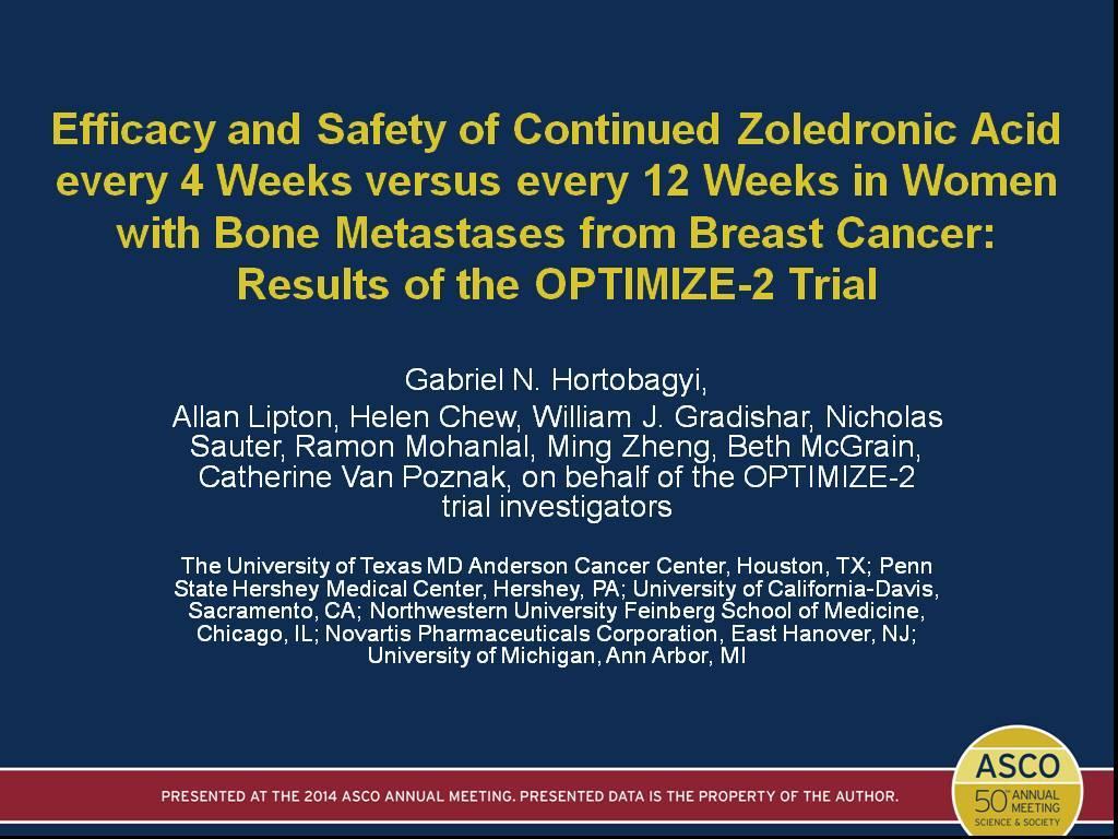 Efficacy and Safety of Continued Zoledronic Acid every 4 Weeks versus every 12 Weeks in Women with Bone