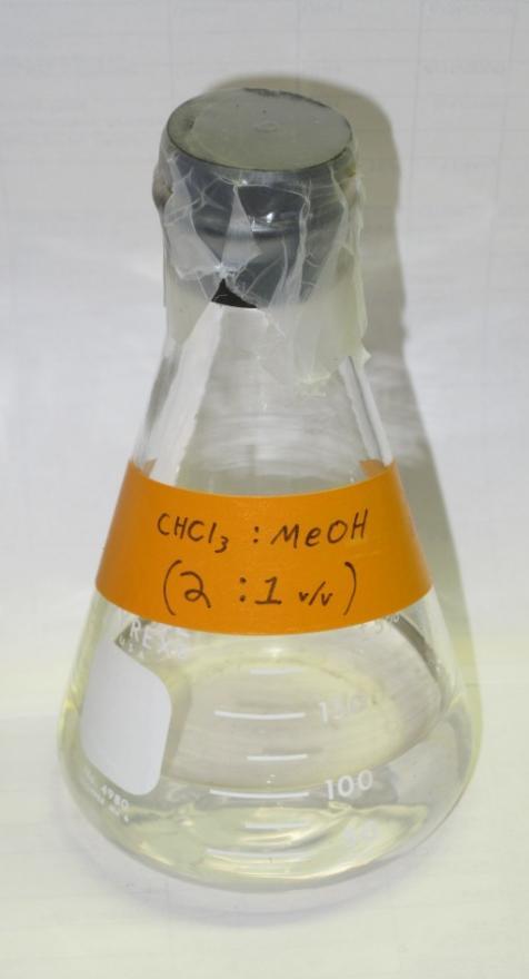 Chemicals, Equipment, and Wastes Chemicals used: Chloroform (CHCl 3 ) Methanol (CH 3 OH) Butylated hydroxytoluene (C 15 H 24 O) Function: Solvent Solvent Antioxidant Sedmax s Solution