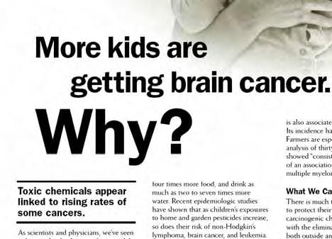 Childhood Brain Cancer Advertisement of The Center for Children's Health and the Environment FACT: National Cancer Institute: No actual
