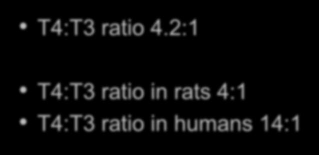 4.2:1 T4:T3 ratio in rats