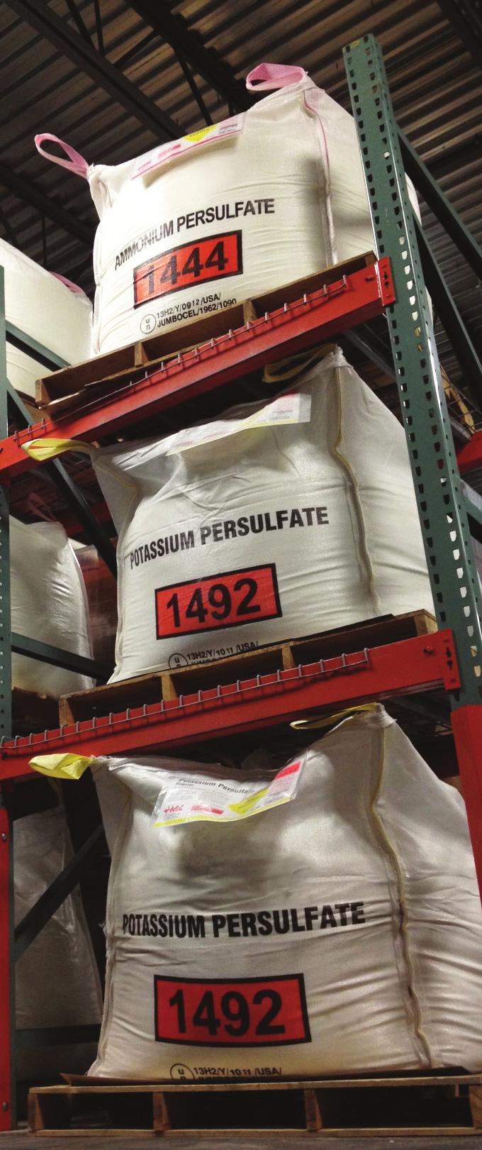 You should ALWAYS store persulfates: The Right Chemistry When Handled Right In a cool, dry area with temperatures below 77ºF (25ºC) for best stability. In a well-ventilated space.