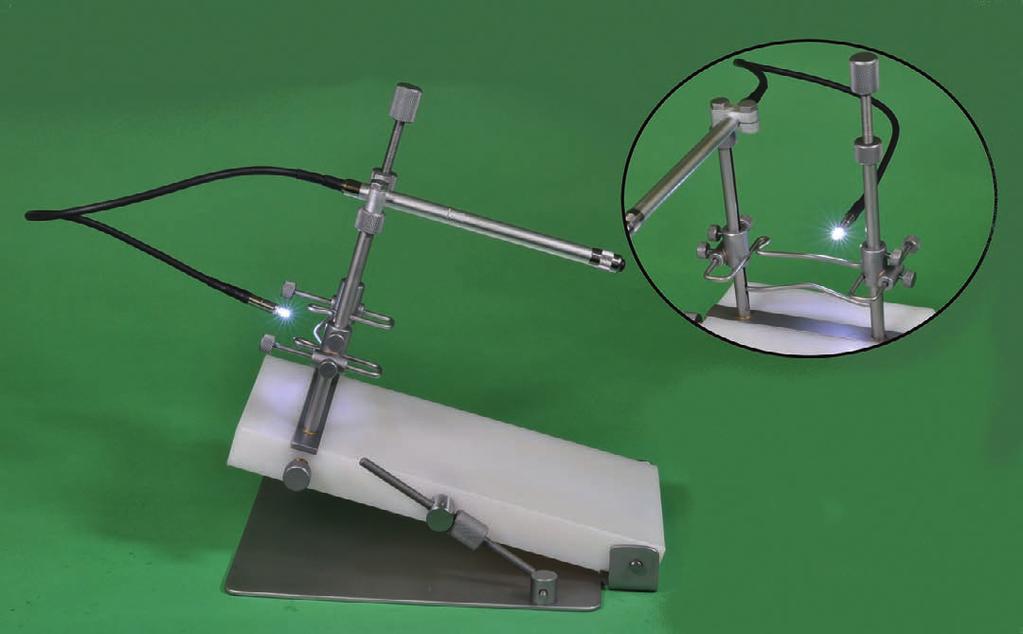 The table top gag is designed to hold the rabbit at the optimum angle for easy access.