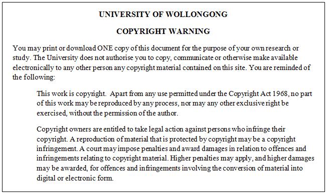 Department of Psychology, University of Wollongong, 1999. http://ro.uow.edu.