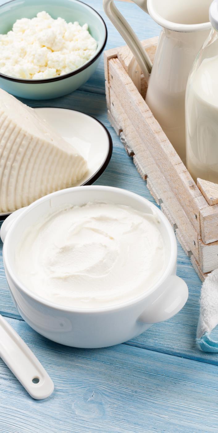 Dairy foods provide high quality protein options Dairy Food Protein Leucine Low-fat Cheese (1 oz) 7 g 0.5-1 g* Low-fat Milk (regular or lactose-free dairy milk) (8 oz) 8 g 0.