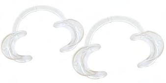 Lip Retractors are constructed of transparent plastic and are ideal for use when taking photographs or difficult bonding procedures.