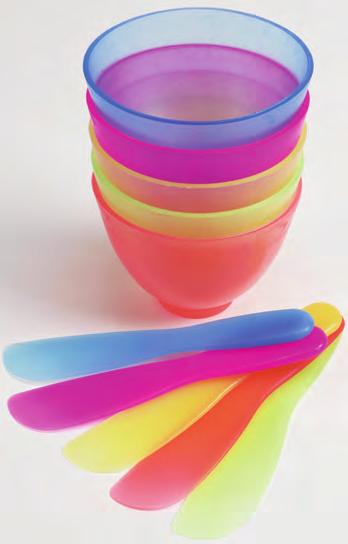IMPRESSION AUXILIARIES CRAZY COLOR Mixing Bowls MIXING BOWLS AND SPATULAS FLEXIBLE, NON-STICK, FUN! Matching bowls and spatulas brighten up any operatory.