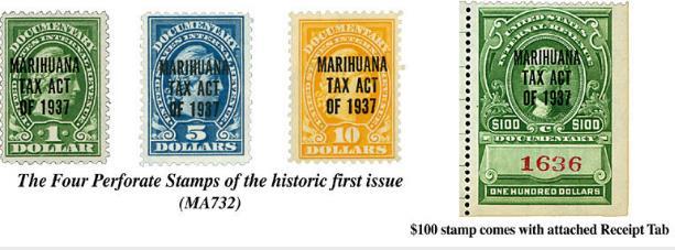 Marijuana Tax Act of 1937 Made possession and transfer of cannabis illegal in the USA Imposed high taxes