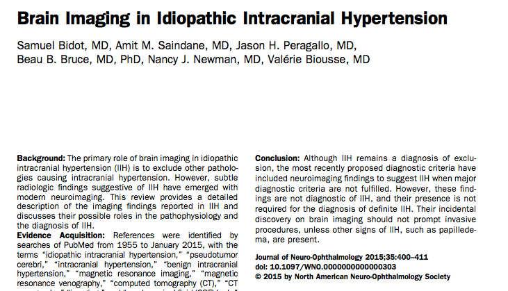 IIH imaging Elevated ICP