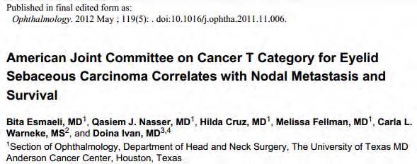 N=50 consecutive patients (1999-2010) 18% overall rate of nodal