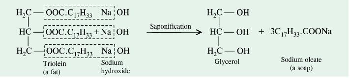 CHEMICAL PROPERTIES/REACTIONS OF LIPID SAPONIFICATION: The hydrolysis of fats by alkali is called