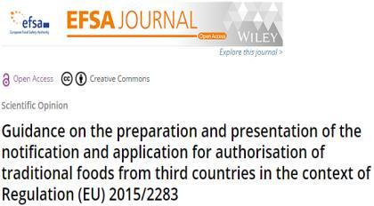 EFSA GUIDANCE on NF/TF OBJECTIVES assist applicants with a common format in