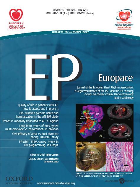 2011 2012 2013 EP-Europace Heart Rhythm Journal of