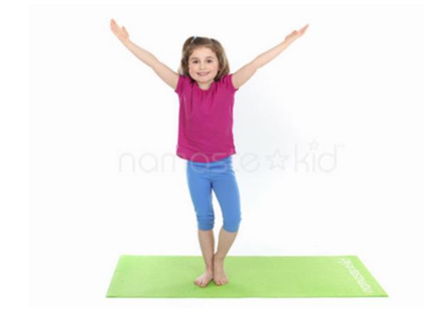 Tree Pose Unit 1 Yoga Guide Benefits: improves balance; strengthens thighs, calves, and ankles; stretches legs and chest; develops concentration Begin in mountain pose. 1. To help with balance, extend arms out to either side.