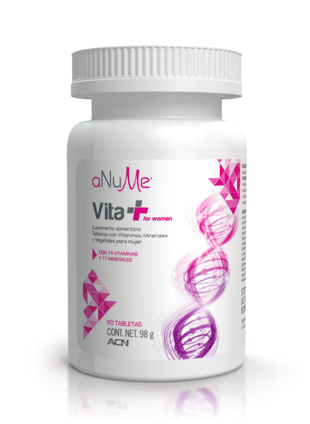 Vita+ provides support for overall foundational wellness, boosted by plant-derived nutrient powerhouses specifically beneficial in meeting the needs of the female body, such as Cranberry, Alfalfa,