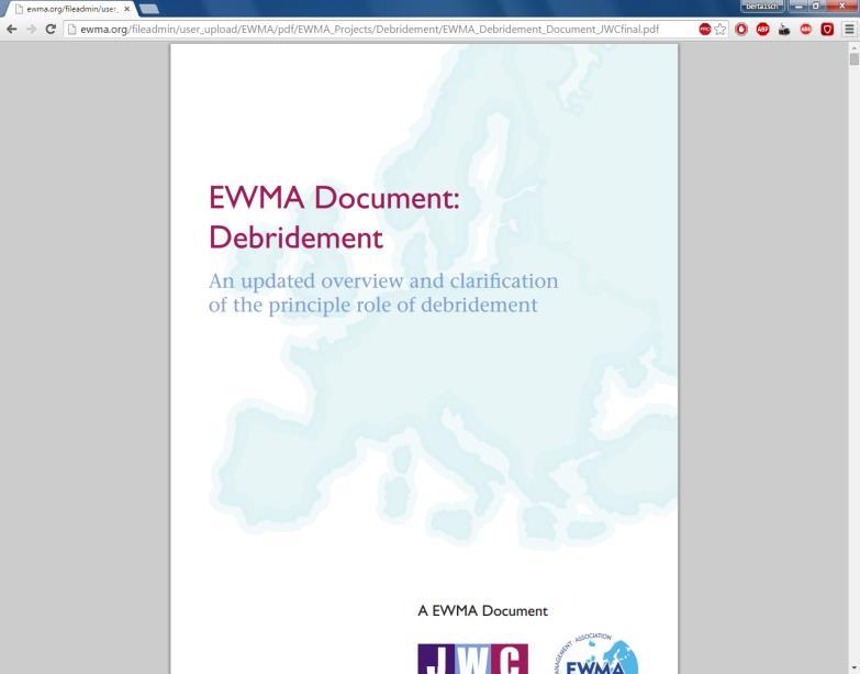 Debridement within the context of the EWMA s