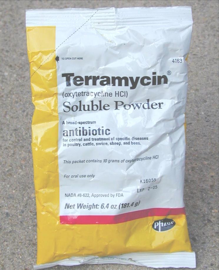European Foulbrood Controlled by Terramycin Follow label directions Treat 3
