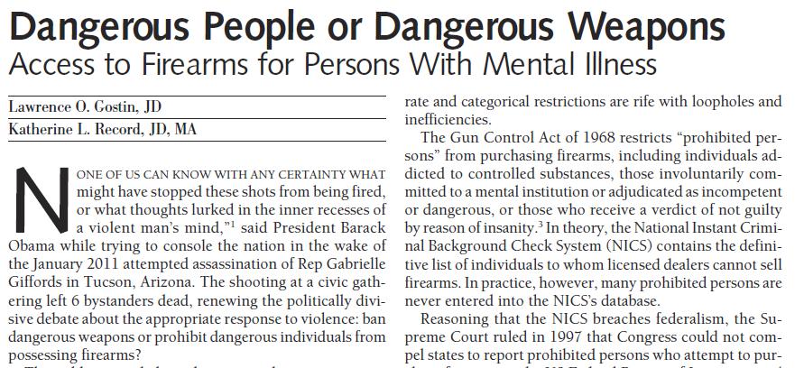 To reduce gun violence in the US, should we focus on mental illness, guns, or both? What about other risk factors?