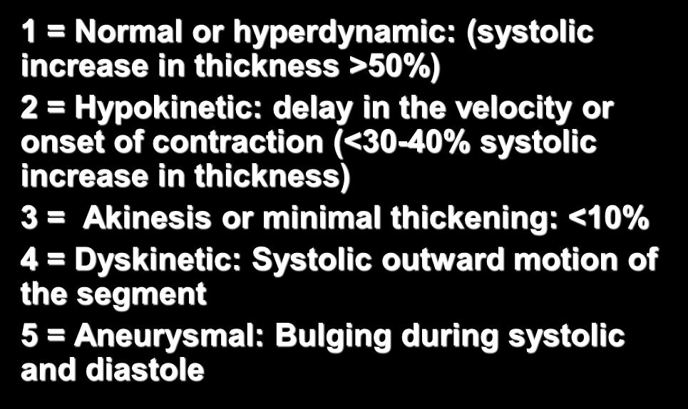 contraction (<30-40% systolic increase in thickness) 3 =