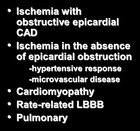 obstructive epicardial -Stunned / Hibernating CAD Ischemia in the