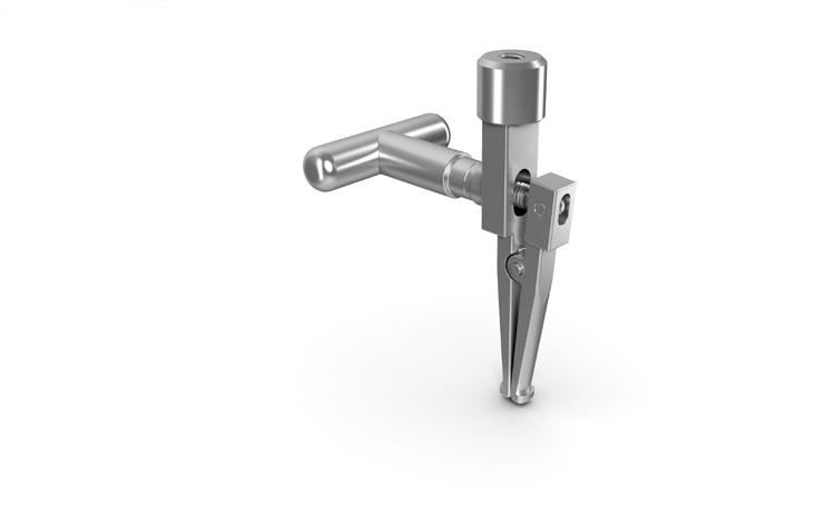 The Stem Trial Extractor can also be threaded through a femoral sleeve trial into the stem trial to remove a sleeve/stem trial construct that is stuck in the femur.