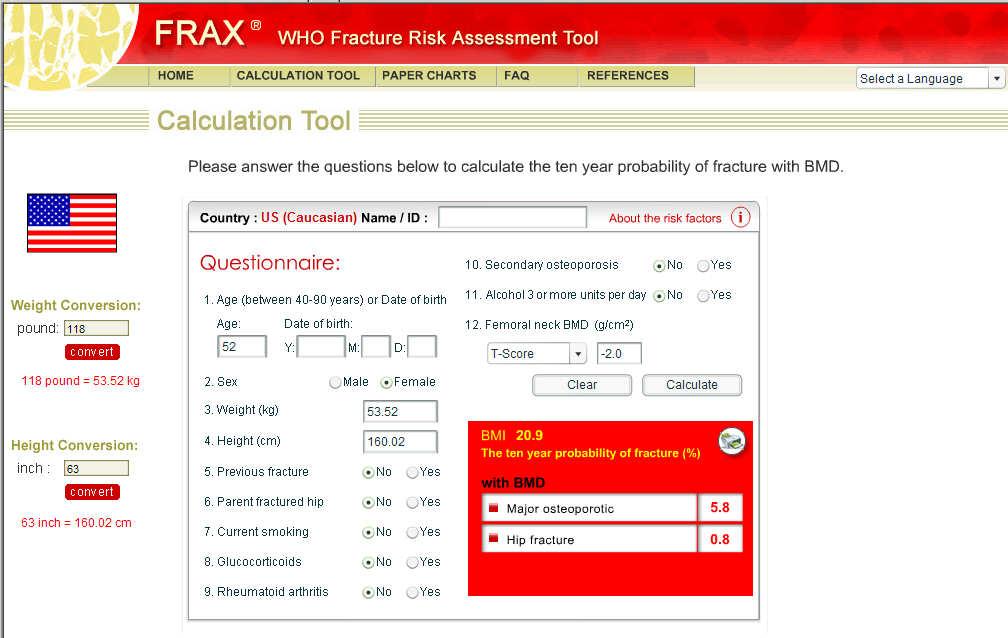 Treatment Threshold Concept Risk Factors for Fracture: Beyond Age + T-score 10-Year Fracture Probability (%) 40 30 20 AGE 80 70 60 Current treatment threshold based on T-score Treatment threshold