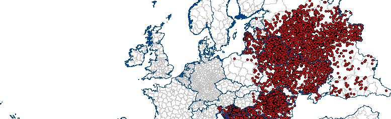 2008 rabies cases in wildlife mapped at NUTS 3 level (source: Rabies Bulletin Europe) Rabies cases in Belarus by animal type, 1990 to 2008 1000 900 800 700 Fox Cases 600 500 400 Fox Dog Cat Raccoon