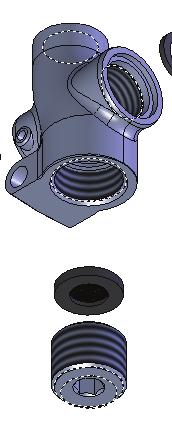 By inserting a 3/8 L-wrench into the 7/8-20 adapter, unscrew and remove the adapter as well as the screen and washer. 3. Insert new one-piece screen/washer into valve body.