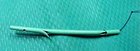 A nylon thread is attached to distal side-hole