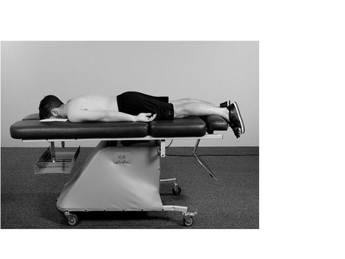 adjust your weight Place a hand firmly over patient s lower back Lower the table Proper Patient Placement The patient s legs