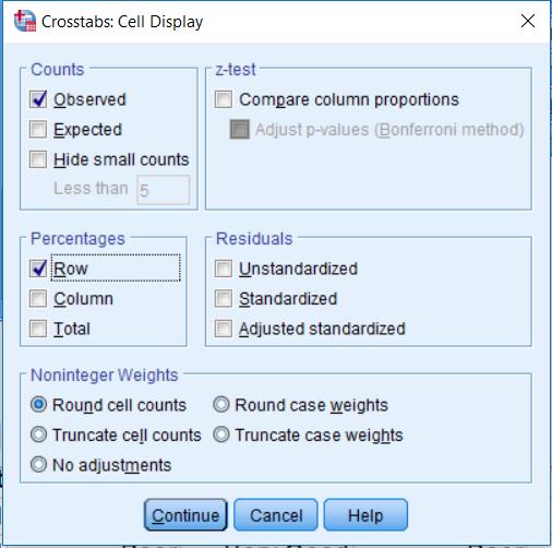 crosstab, click: Continue OK The Output is displayed in figure 6.5. Figure 6.