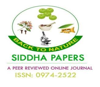Siddha Papers 2018 (13) (2) RESEARCH ARTICLE https://www.siddhapapers.