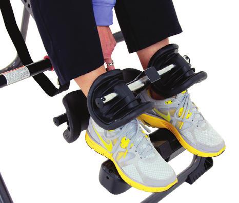 Release the T-Pin to lock the Front Ankle Cups in the open position. 10. Keep your lower body supported against the Table Bed as you step onto the floor.
