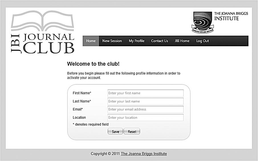 Setting Up Your Profile As you do with computers and mobile phones, JBI Journal Club works better if you take a few minutes to set it up first.