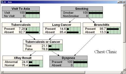 We ask if the patient smokes, the answer is yes The current best hypothesis is still Bronchitis To be sure, we order a diagnostic X-Ray