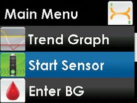6 3. Press the DOWN button to highlight Start Sensor. The Start Sensor menu option will disappear from the Main Menu after you select it.