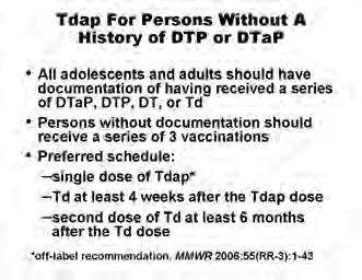 All adolescents and adults should have documentation of having received a primary series of at least three doses of tetanus and diphtheria toxoids during their lifetime.
