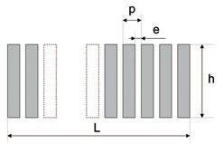 fine welds. Standard Configurations Freq. (MHz) Nb elts Pitch P (mm) Active length L (mm) Active width h (mm) Footprint* (mm) 10 10 0.