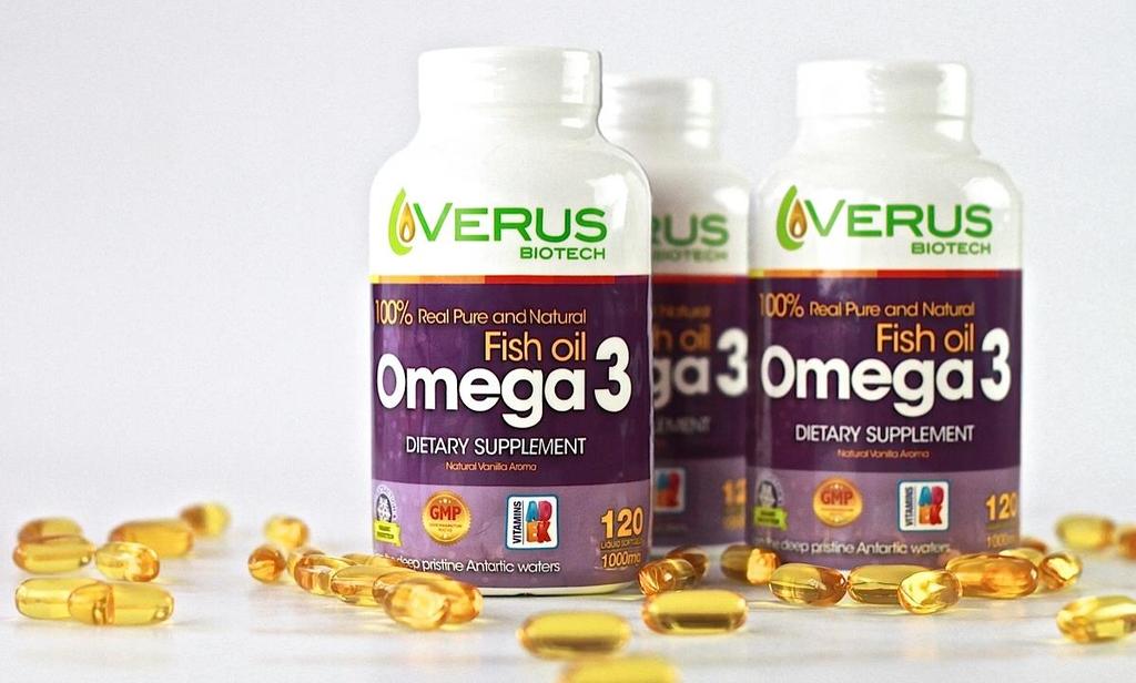 Verus Biotech Omega 3 is 100% natural with organic production which provides natural vitamins and (DHA and EPA).
